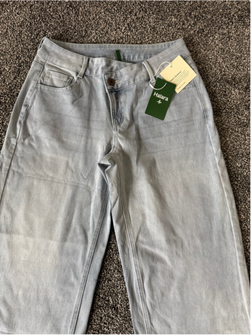 Halara Flex™ Asymmetric Low Rise Baggy Wide Leg Washed Jeans Size Small Long - Picture 8 of 16